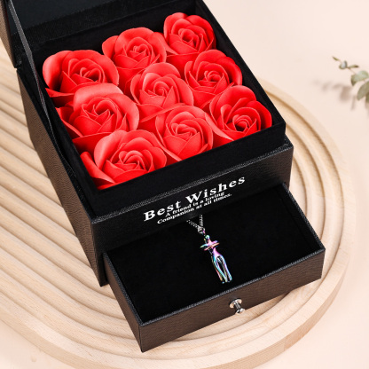 For Husband - Couple Hug Necklace Memorial Gifts " I want to hug you every day"