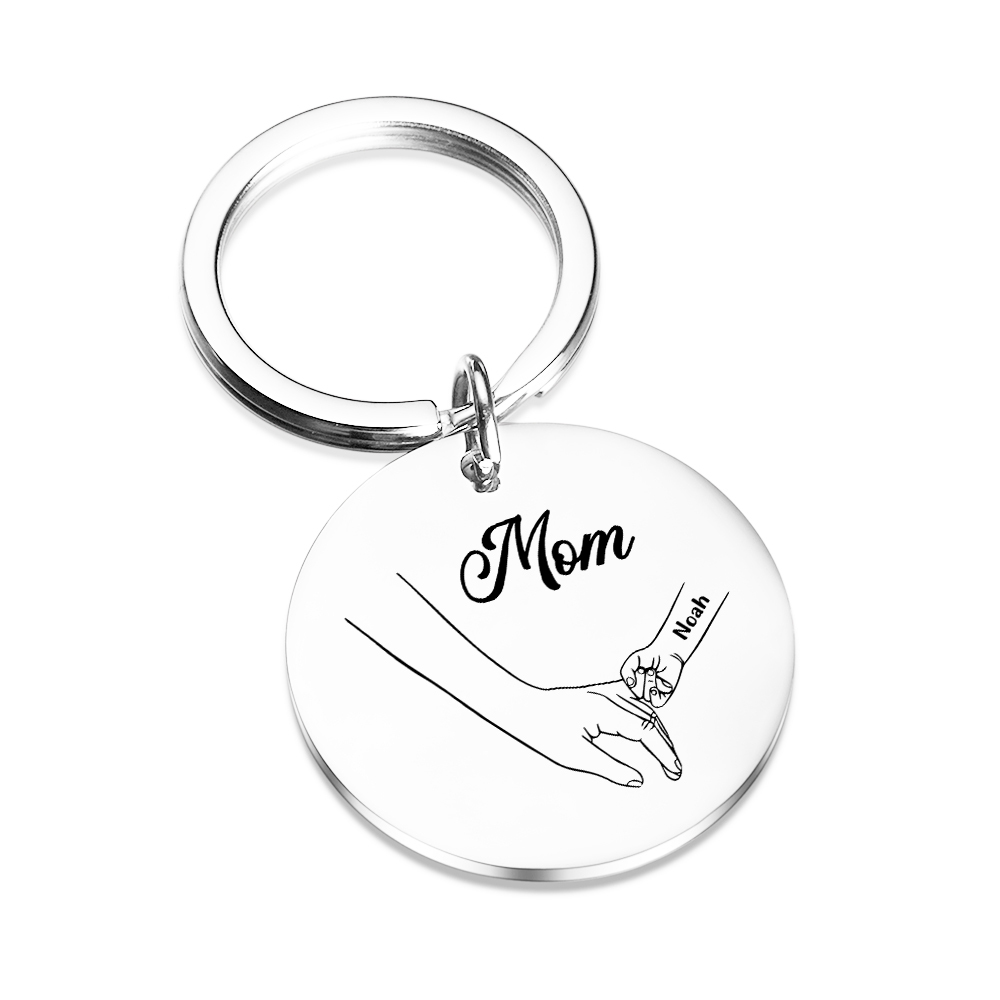 1 Name Personalized Pendant Keychain Strap Set Gift Box Mom Hook Engraved Name Special Gift for Mom