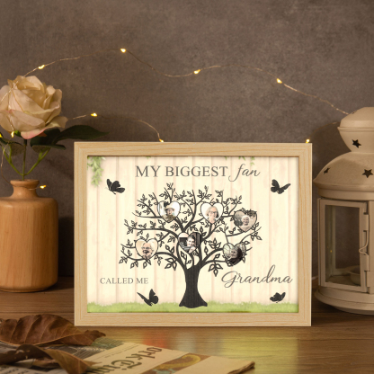 6 Photos-Personalized Family Color Or Black And White Frame Custom 6 Photos And Text LED Night Light