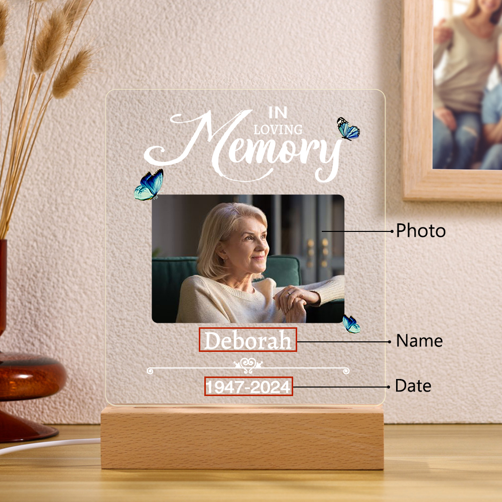 Photo-Personalized Family Night Light Custom Text LED Lamp Mother's Day Gift For Family