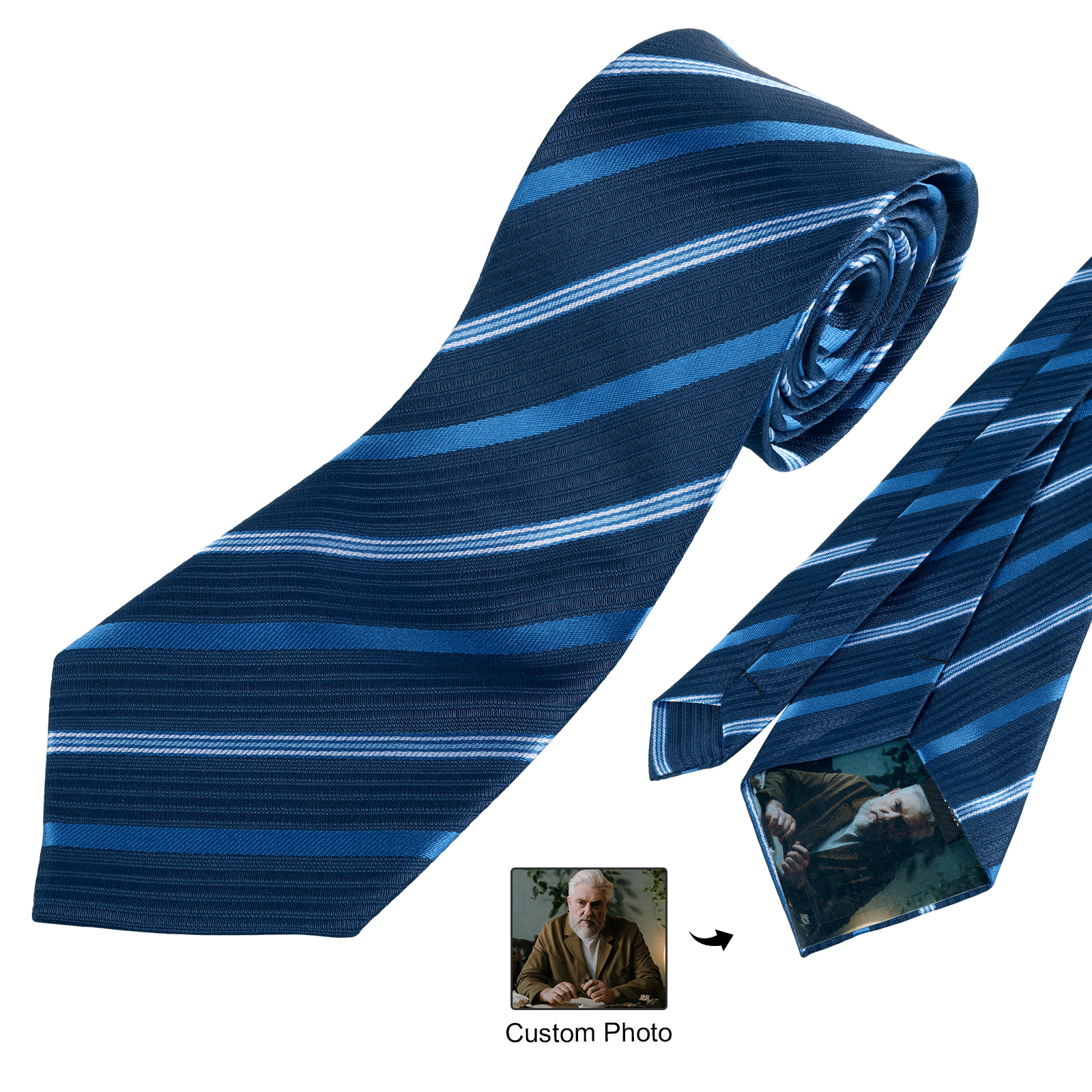 Happy Father's Day Tie with Customizable Photo for Dad