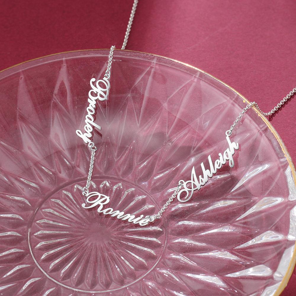 Personalized Necklace Custom 3 Names Necklace Gift For Women