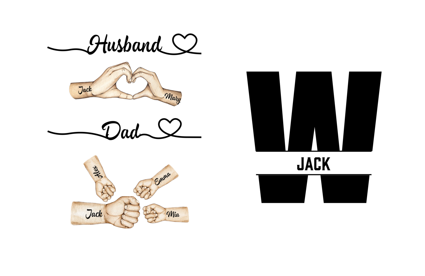 Unique Fist-Bump Customizable Men’s Wallet with Name Pattern – Personalized Gift for Dad & Husband