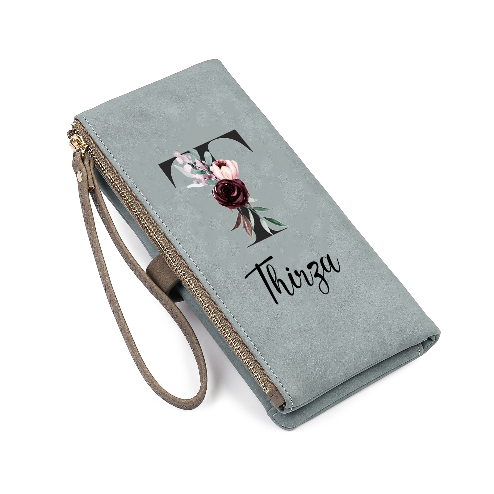 Personalized Exquisite Women'S Wallet Customized Letter And Name Zipper Wallet For Grandma