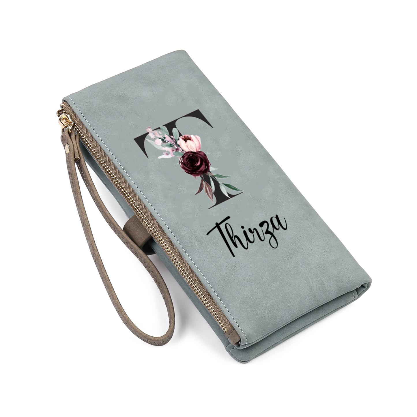 Personalized Exquisite Women'S Wallet Customized Letter And Name Zipper Wallet For Grandma
