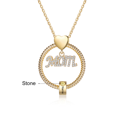 1 Name-Personalized Mom Necklace Set With  Premium Custom Necklace With 1 Birthstones Engraved Names Gift For Mother