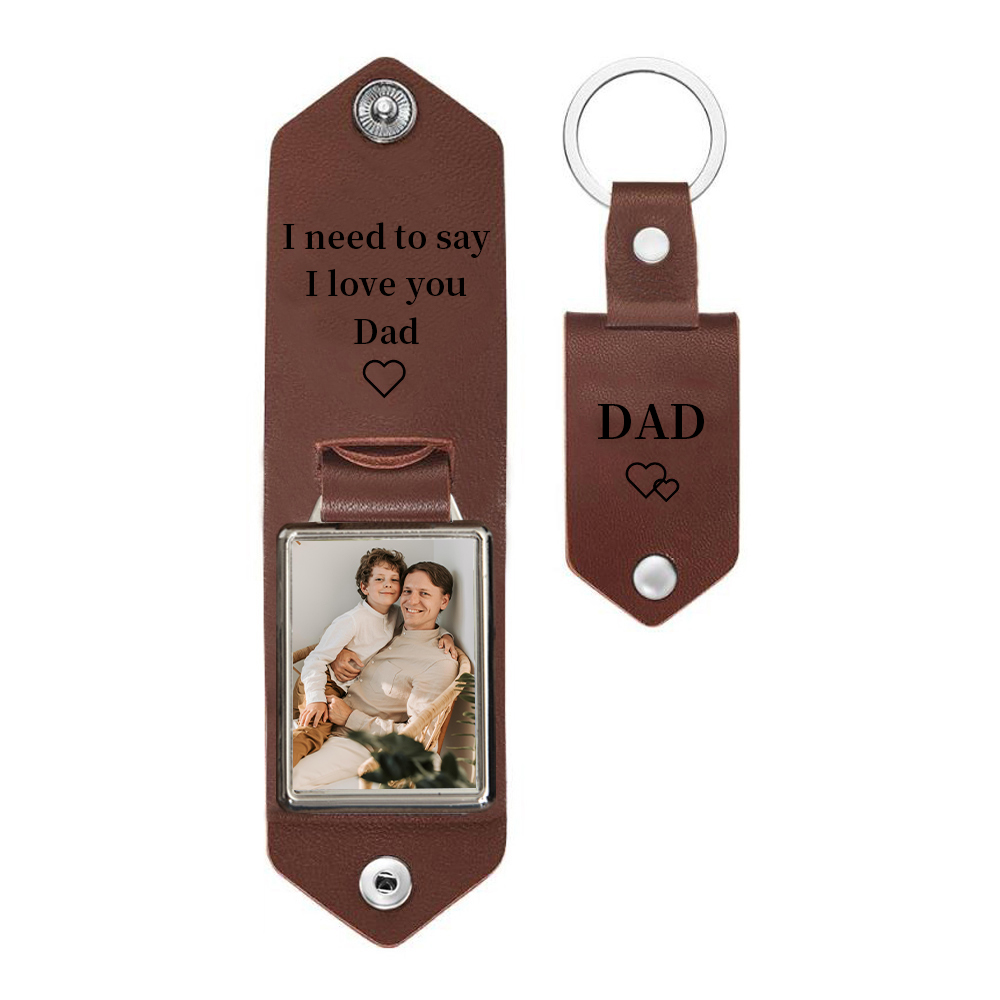 Personalized Photo Keychain Gift Customized Name Special Keychain Gift for Dad/Grandpa