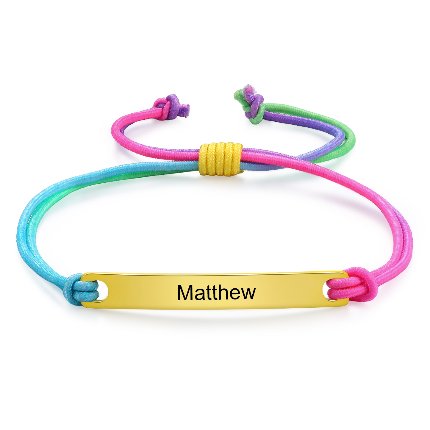 Personalized Name Elastic Rope Stainless Steel Bracelet Adjustable School Gift For Kid