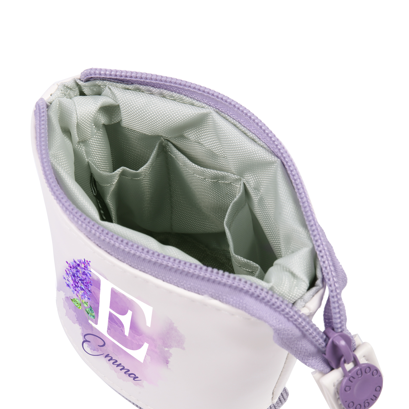 Personalized Pencil Case Custom Name & Letter & Birthday Flower Pen Pouch Back To School Gift for Kids