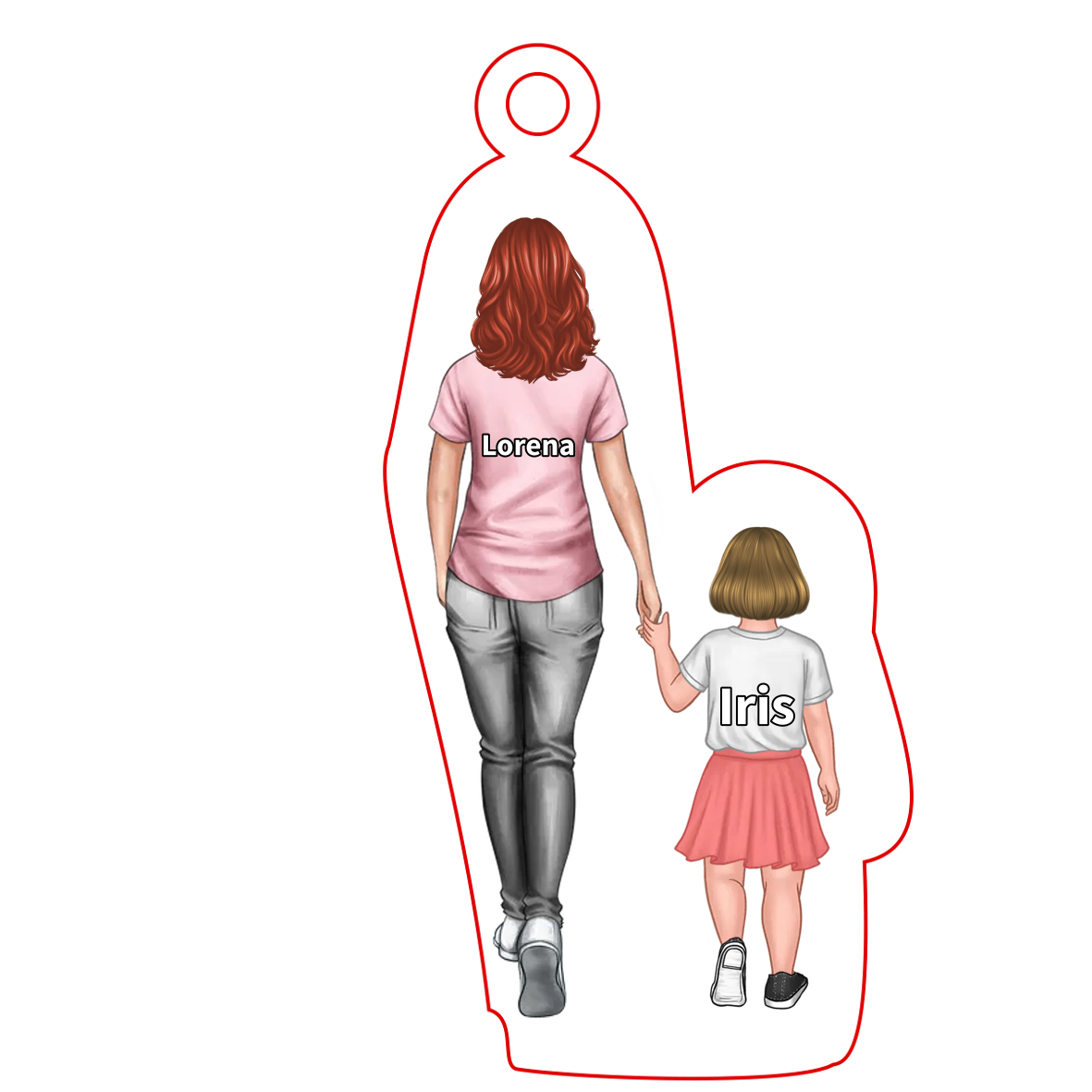 For Mom - Acrylic Keychain 2-9 Personalized Name Family Decor