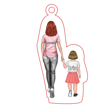 For Mom - Acrylic Keychain 2-9 Personalized Name Family Decor