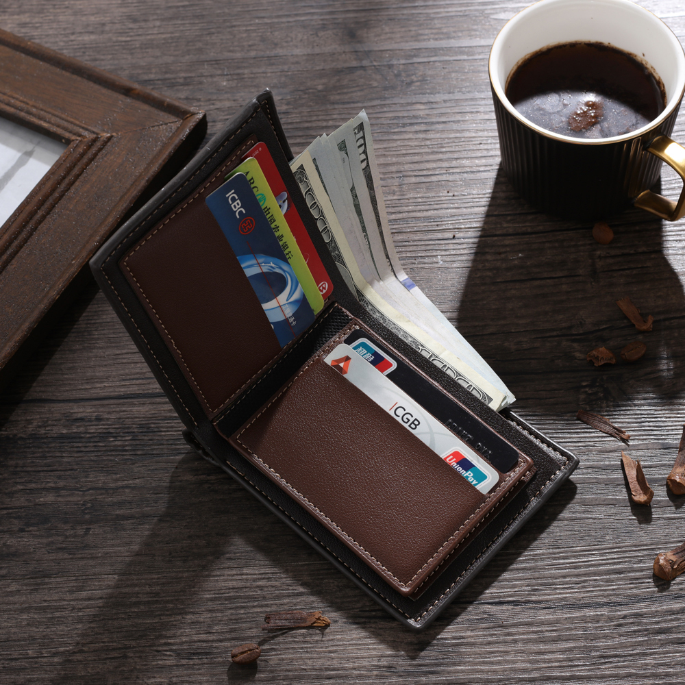 Personalized Photo Customized Leather Men's Wallet Customized with 3 Dates as Father's Day Gift for Dad