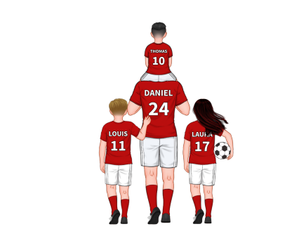 Personalised Men's Wallet - Customised with 2–9 Figures, Names and Outfit Numbers, Father and Child Design, Valentine’s Day Gift for Him | Jessemade