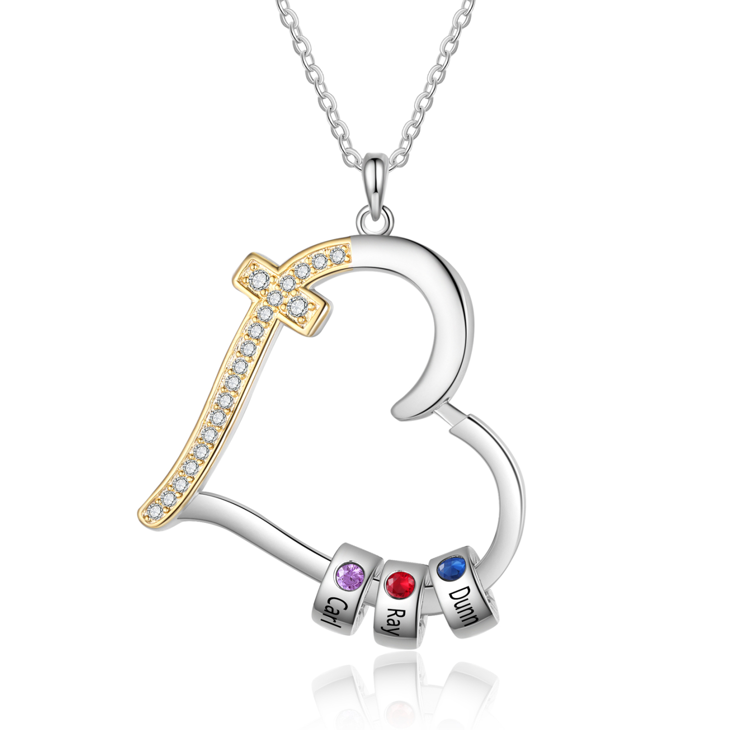 2-5 Names Personalized Customized Names and Birthstone Necklace Love Necklace Gift for Her