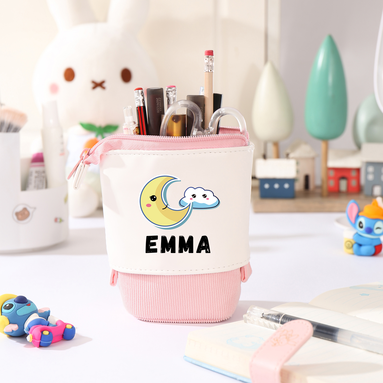 Personalized Moon Pencil Case Custom Name Pencil Case Back to School Gift for Boys/Girls