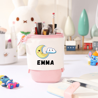Personalized Moon Pencil Case Custom Name Pencil Case Back to School Gift for Boys/Girls