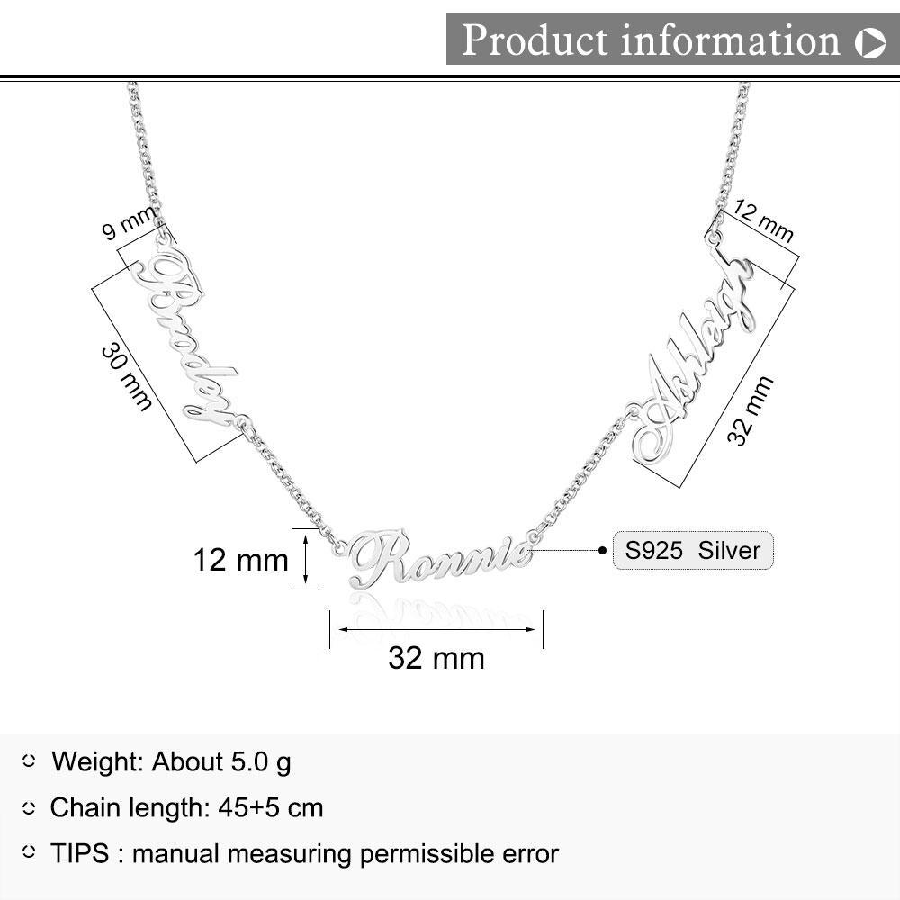 Personalized Necklace Custom 3 Names Necklace Gift For Women