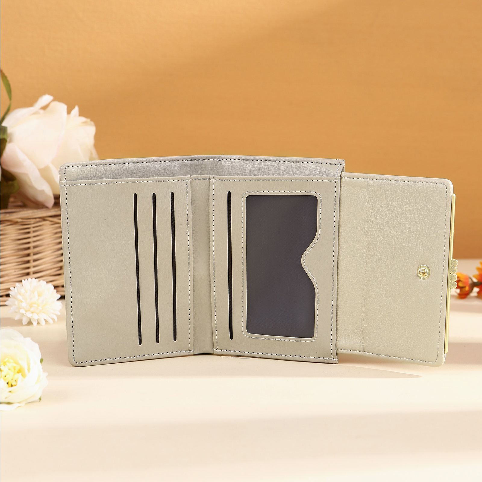 Personalised Women’s Wallet with Custom 2 Names, 1 Date, Text & Heart Gesture Design – Valentine’s Day Gift for Her | Jessemade