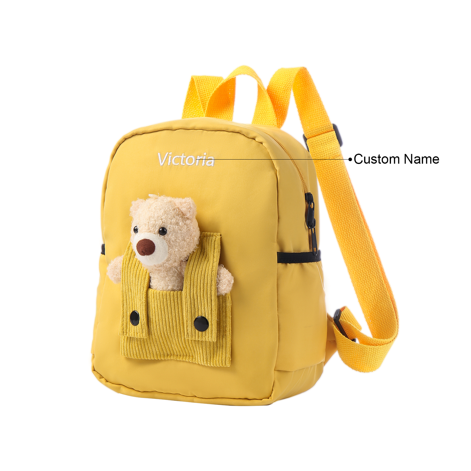 Personalized Bear Style School Bag Customized Name Canvas Kids Backpack Back to School Gift