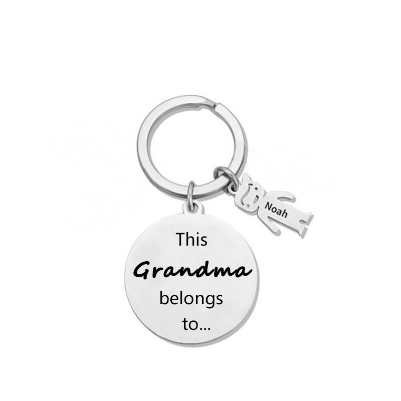 1 Name - This Mom Belongs to... Customized Keychain with Name and Text