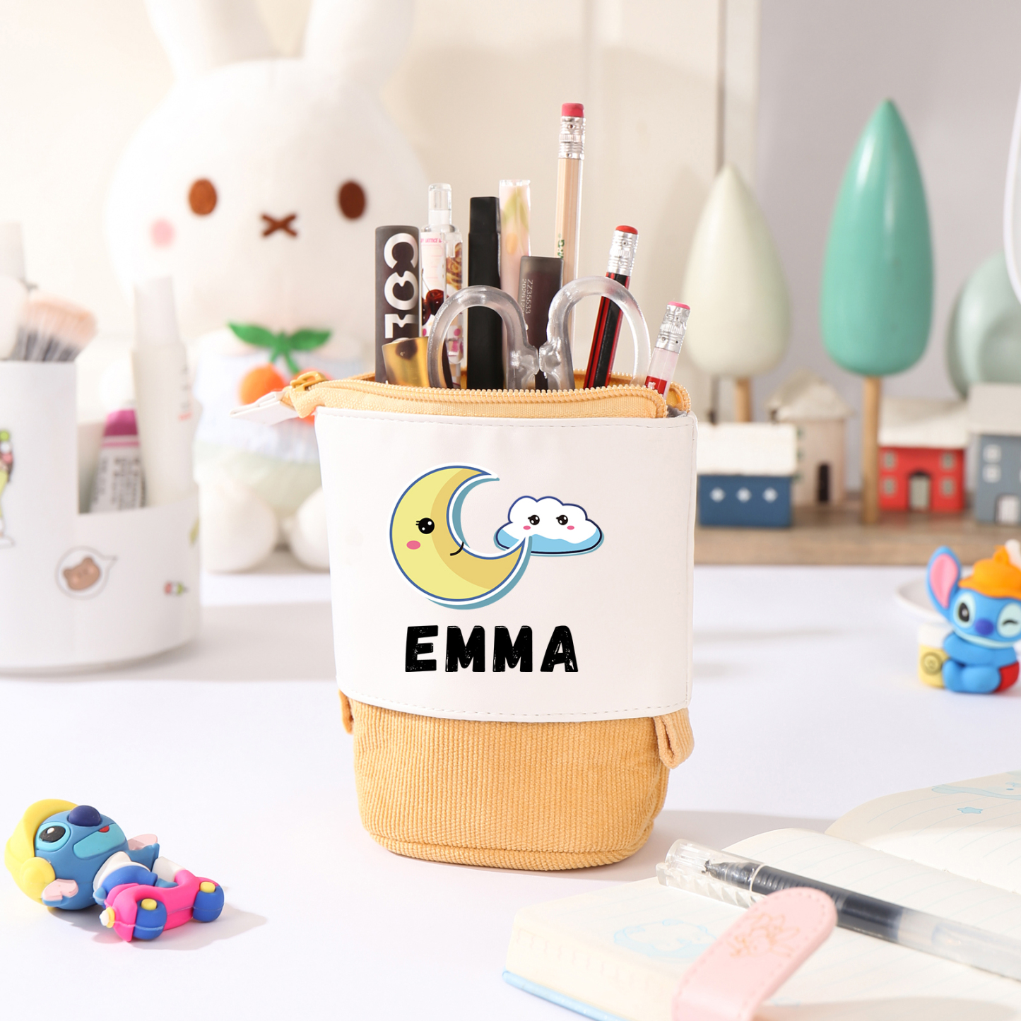 Personalized Moon Pencil Case Custom Name Pencil Case Back to School Gift for Boys/Girls