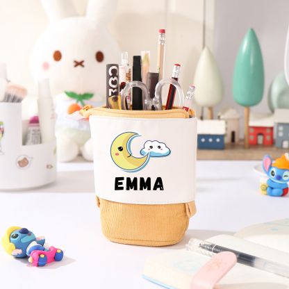 Personalized Moon Pencil Case Custom Name Pencil Case Back to School Gift for Boys/Girls