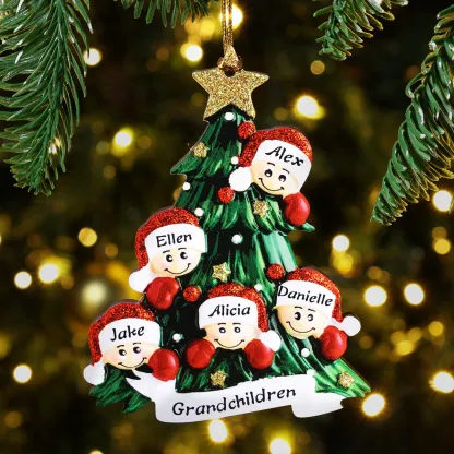 Family Christmas Ornament Custom 5 Names Hanging Ornament Gifts For Family