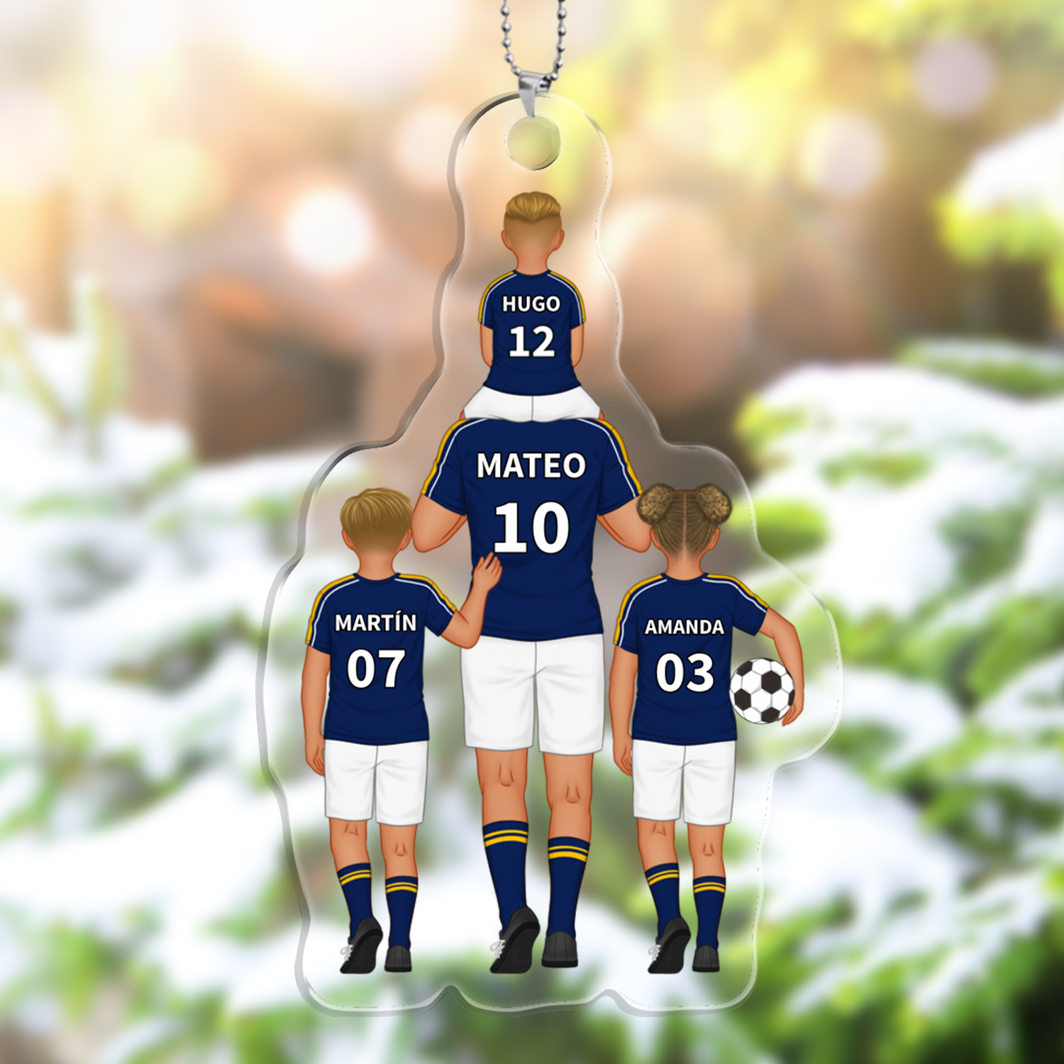 1-3 Names Football Keychain-Personalized Dad's Football Team Gift Set Keychain Custom Names Gift For Dad