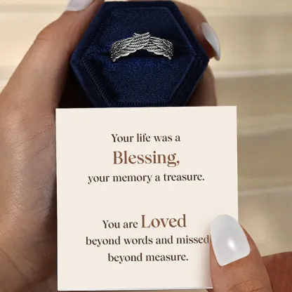 For Love S925 Personalized Angle Wings Rings for Her - Your life Was a Blessing