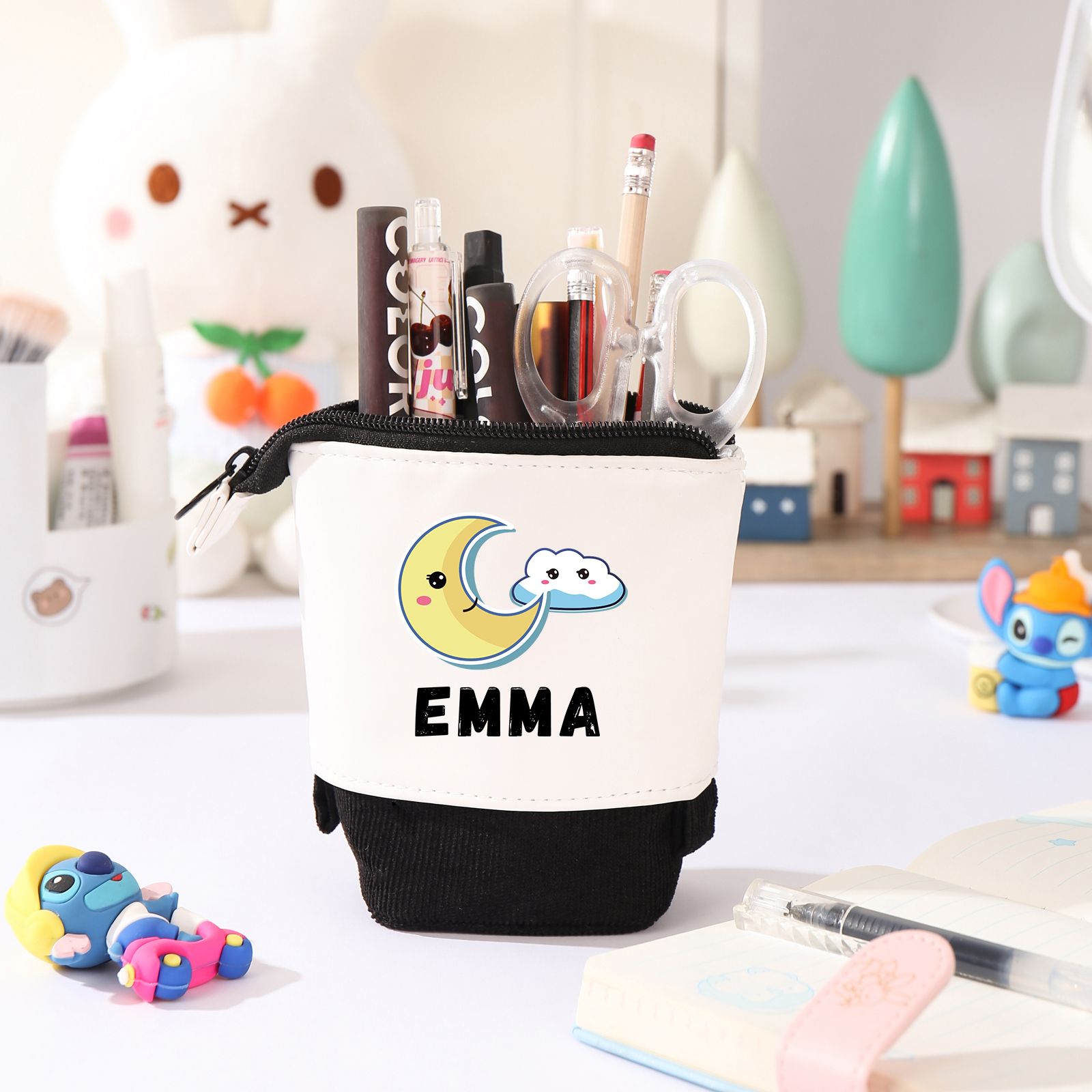 Personalized Moon Pencil Case Custom Name Pencil Case Back to School Gift for Boys/Girls