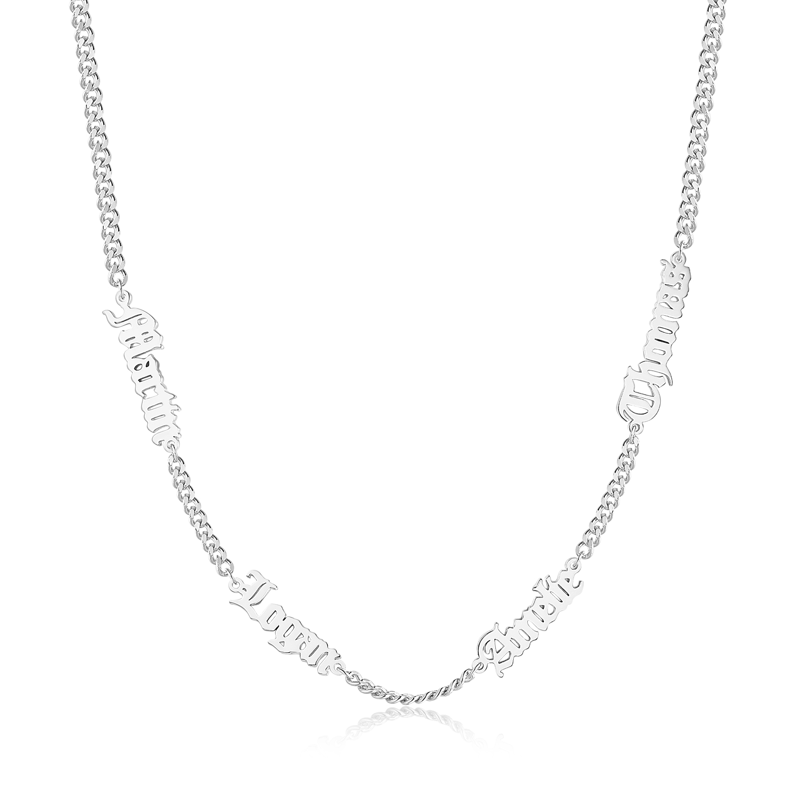 Personalized Gothic Men's Necklace with 1-5 Names