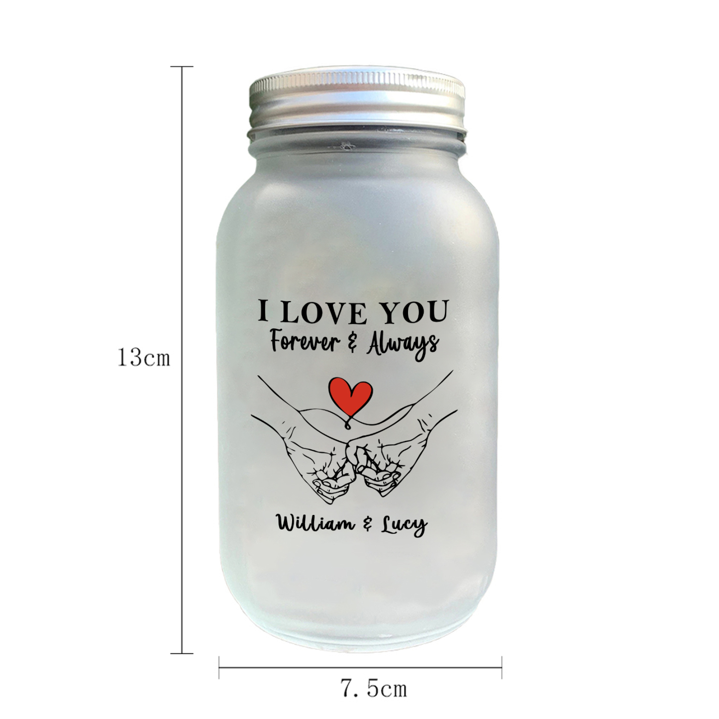Personalized Solar Mason Jar Light for Couple