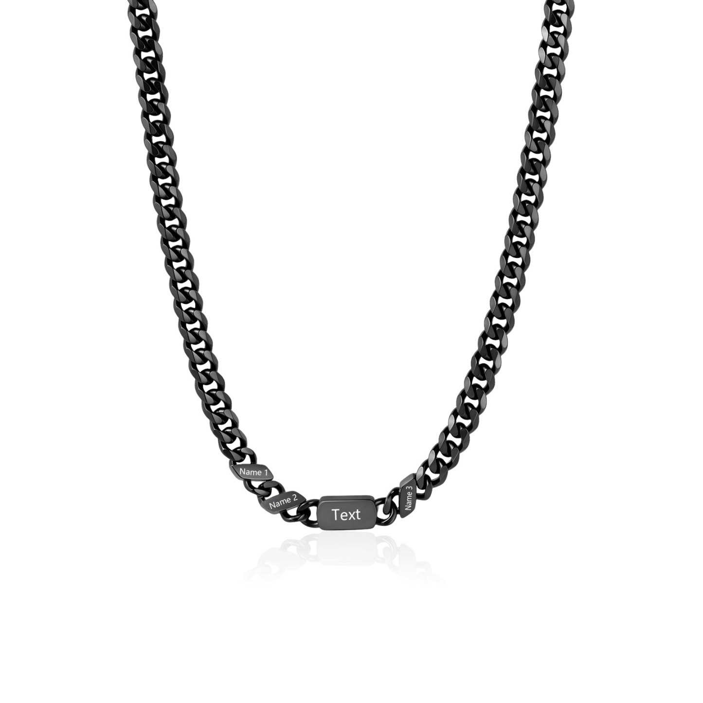 Personalized Cuban Chain Necklace for Dad Grandpa Man Cutsomized with 1-6 Names and Engraved Text