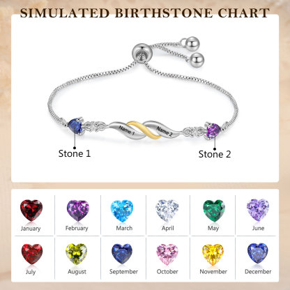 Adjustable Infinity Birthstone Bracelet