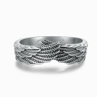 For Love S925 Personalized Angle Wings Rings for Her - Your life Was a Blessing