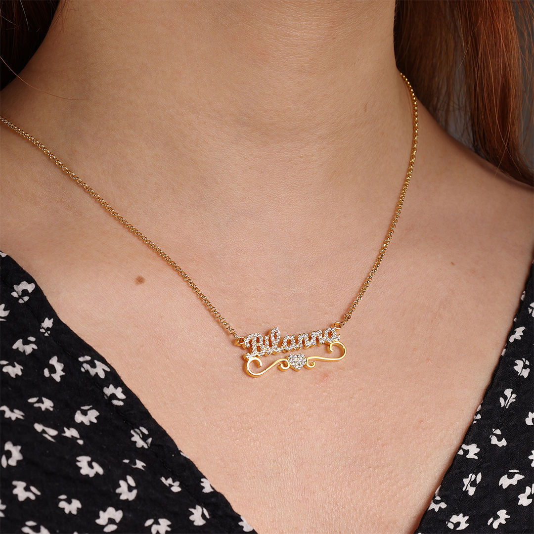 Personalized Heart Necklace Custom 1 Name Necklace Gift For Women