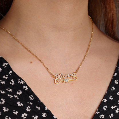 Personalized Heart Necklace Custom 1 Name Necklace Gift For Women