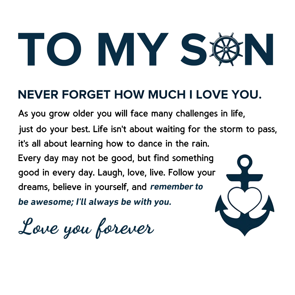Personalized To My Son Love You Forever Nautical Bracelet Warm Gift Gift Card Gift Set