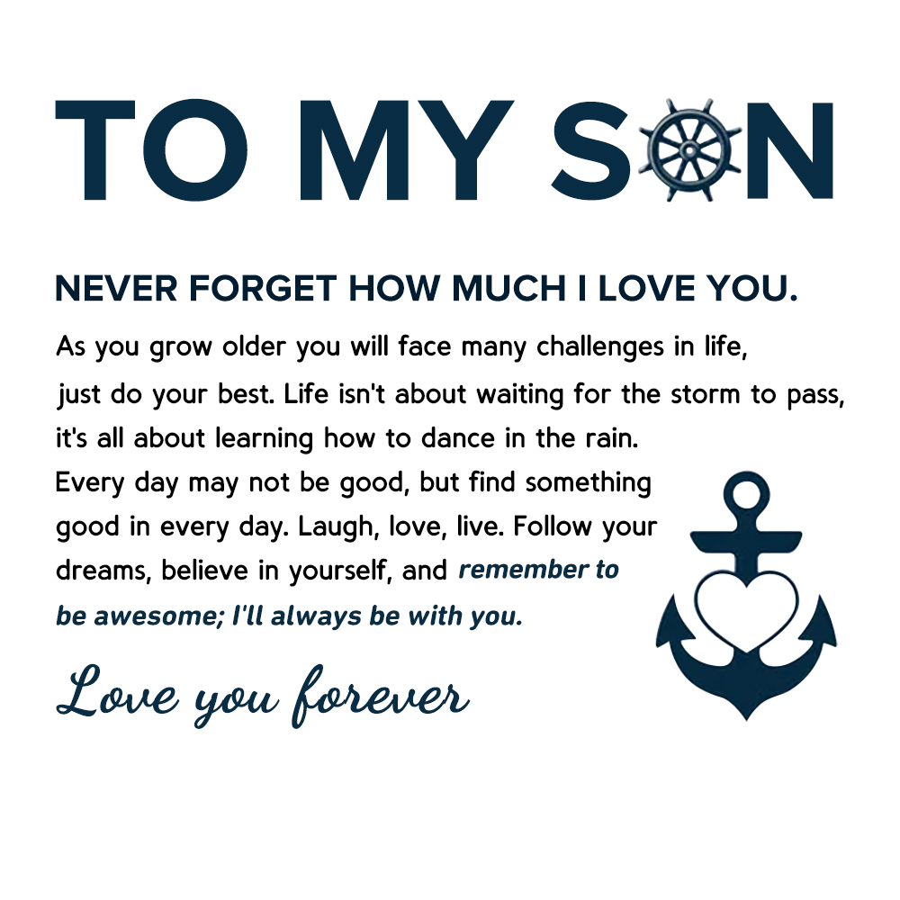 Personalized To My Son Love You Forever Nautical Bracelet Warm Gift Gift Card Gift Set