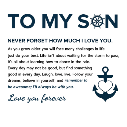 Personalized To My Son Love You Forever Nautical Bracelet Warm Gift Gift Card Gift Set