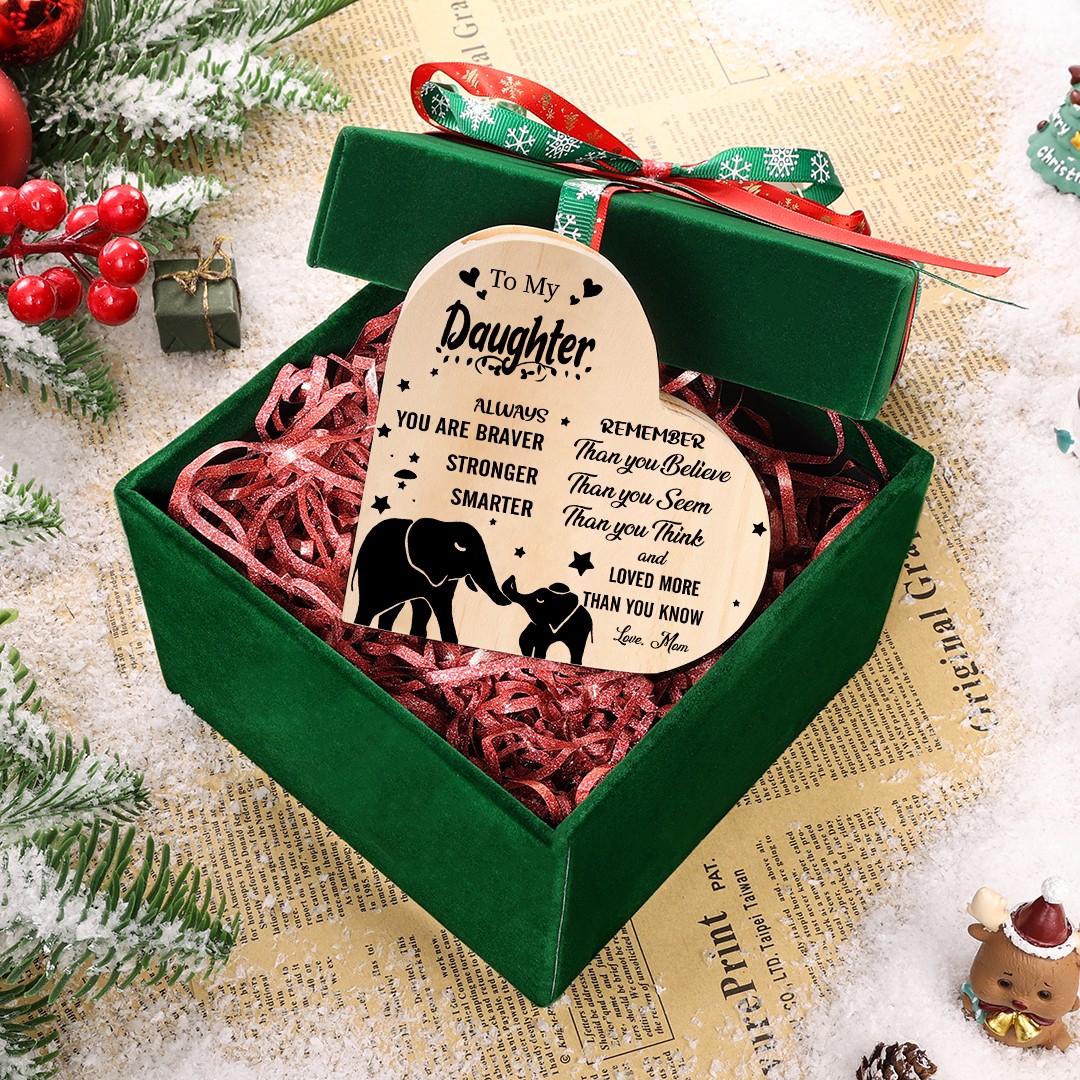 To My Daughter Wooden Heart Candle Holder "Loved More Than You Know"