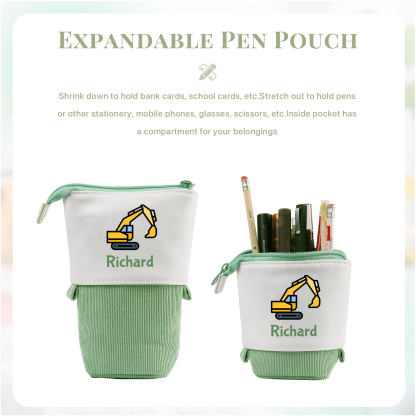 Personalized Name And Truck Pencil Case For Boys And Girls Back To School Gift