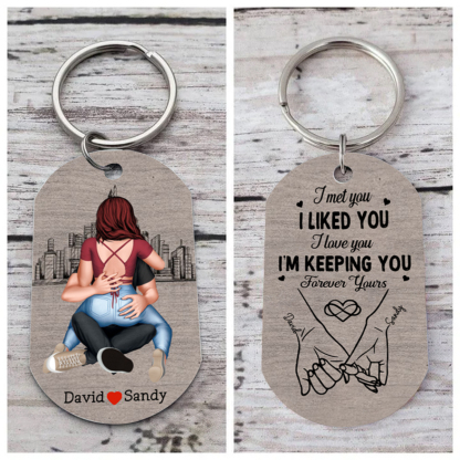 Personalized engraved stainless steel keyring, Valentine’s Day, anniversary or birthday gift, practical keepsake for couples, names of your choice, for him or her | Jessemade