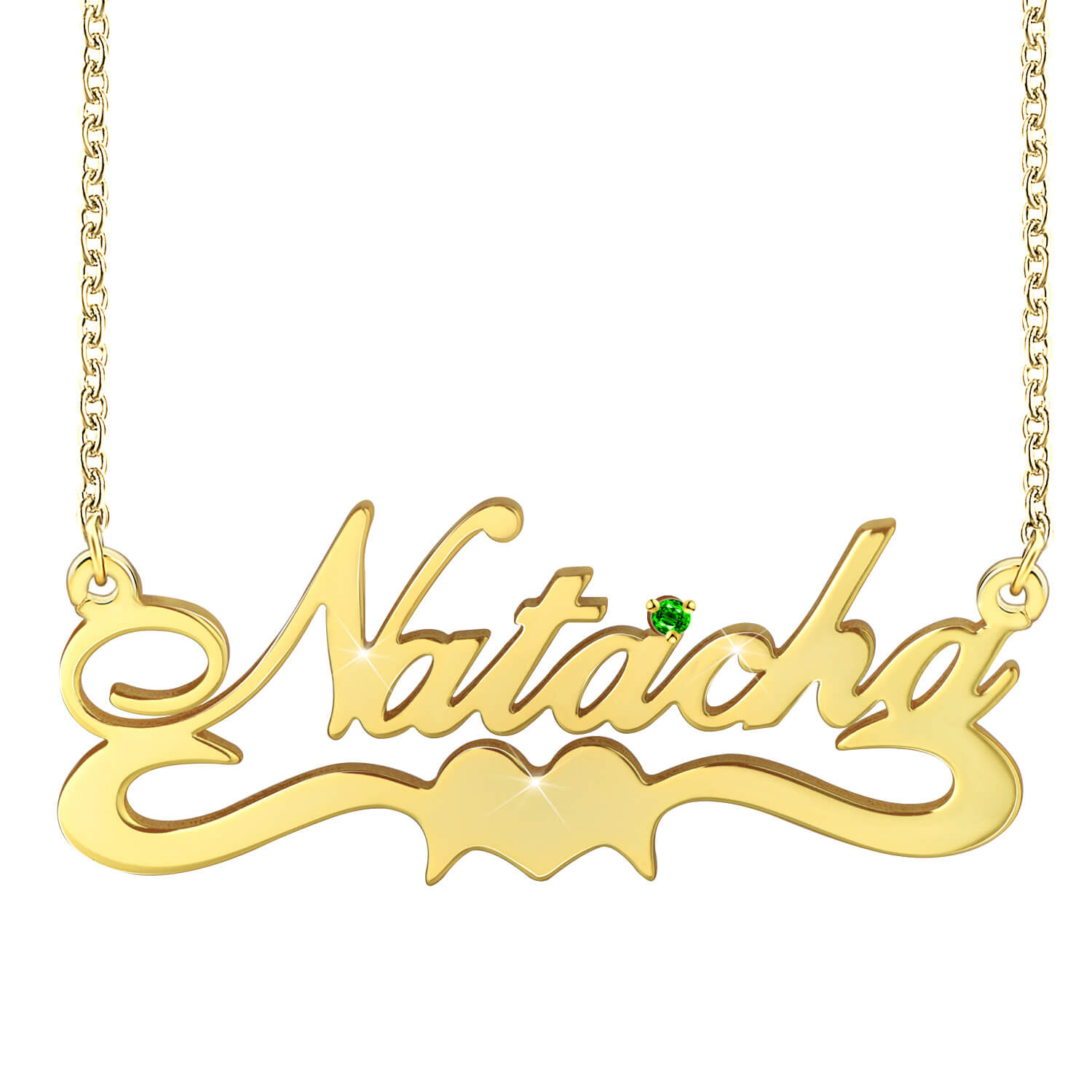 Personalized Necklace With Birthstone Custom 1 Name Necklace Gift For Her