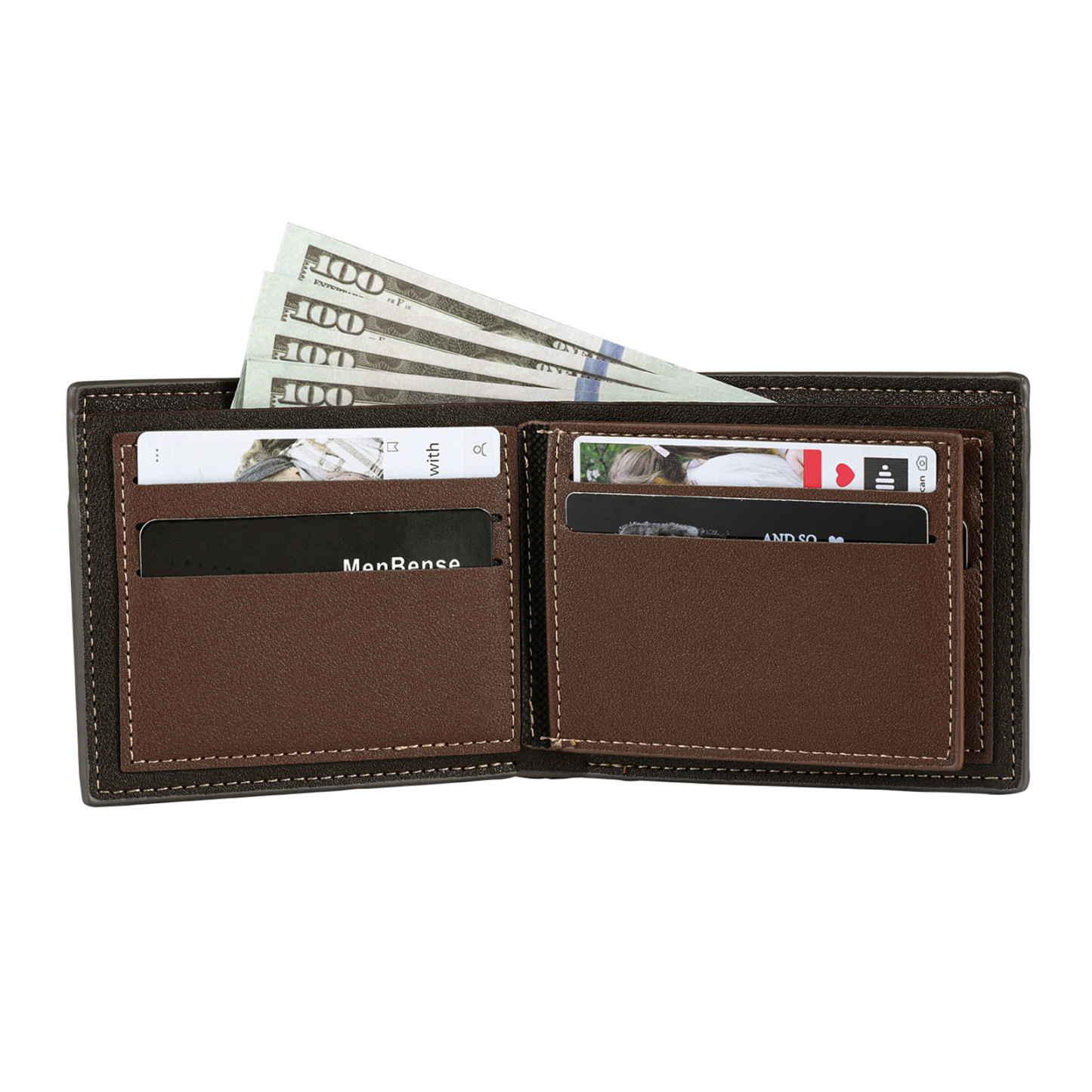 Personalized Name Leather Men's Wallet With Card Slot Engraved Name & Letter & Photo Christmas Gift For Him | Jessemade