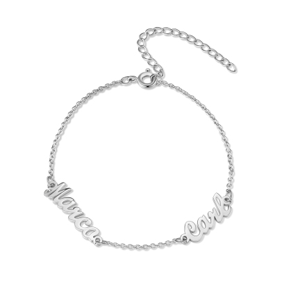 Personalized Family Name Bracelet Custom 2 Names Bracelet  Best Gift For Her