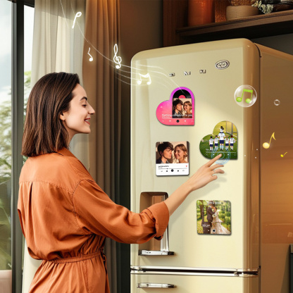 Personalized Football Family Heart Music Fridge Magnet Customizable with 1–8 Names