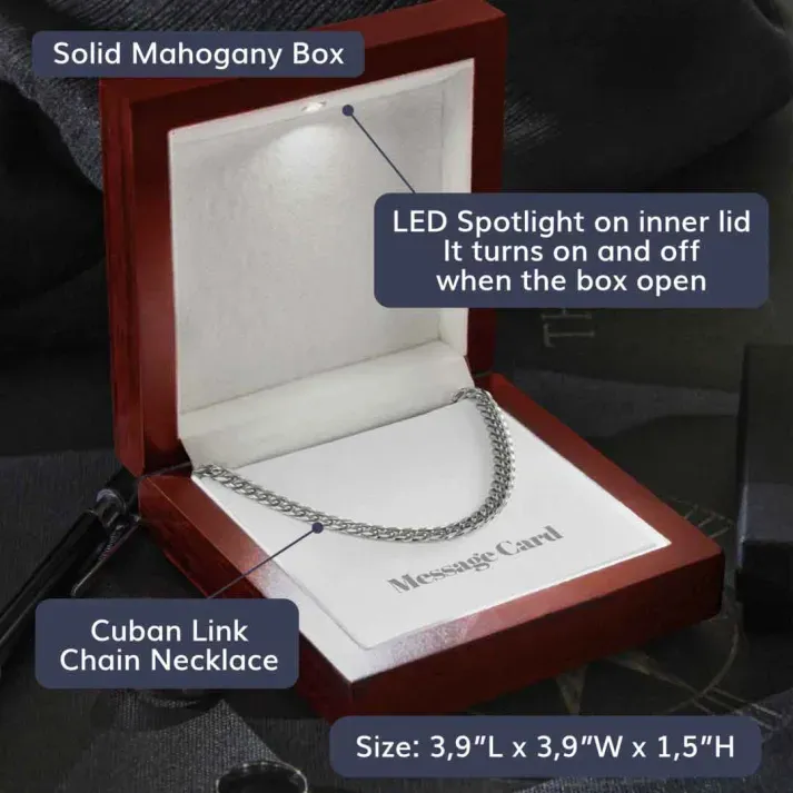 To My Son Never Feel That You Are Alone Cuban Chain Necklace Stainless Steel Necklace Warm Gift | Jessemade