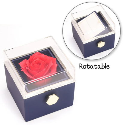Rotatable Jewelry Box Enchanted Rose Jewelry Gift Package Red