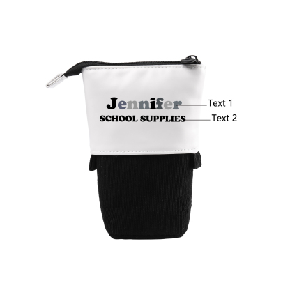 Personalized Pencil Case Custom 2 Text Pen Pouch Back To School Gift for Kids